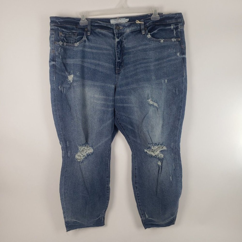 Torrid Denim Women's High Rise Straight Distressed Jeans Size 24